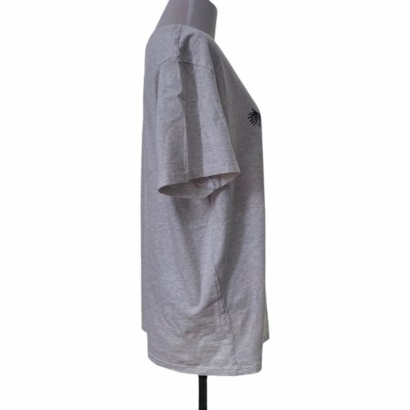 Women's Eyelash Face Lips Heathered Grey T-Shirt - Picture 3 of 6